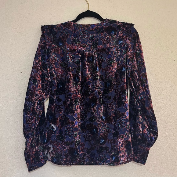 NEW French Connection Indigo Hayden Burnout Top Size 8 Women’s Medium - Picture 7 of 13